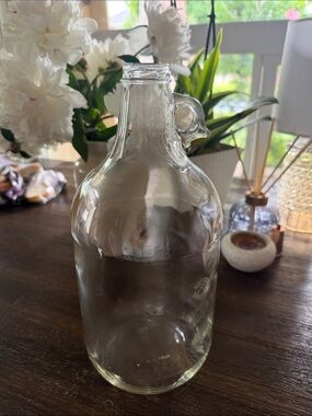 Clear Glass Growler Jug - Vintage-Style Bottle